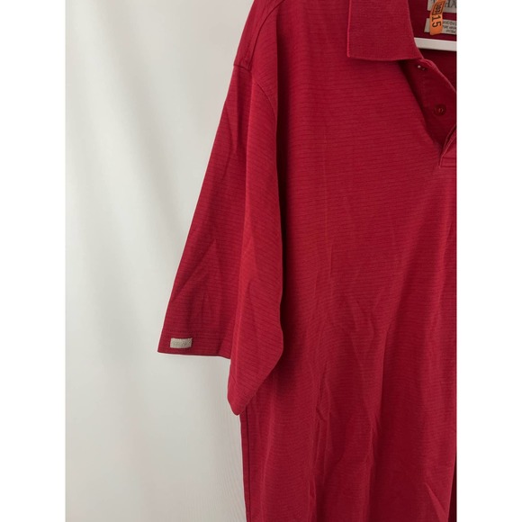 CAT Caterpillar Gift Uniform Polo Shirt Top Embroidered Large Red Collar Button - Picture 7 of 7